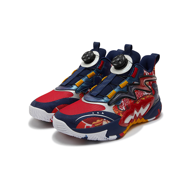 Кроссовки баскетбольные высокие Falcon 10 Support Abrasion Resistant Lightweight Cushioning Slip Resistant XTEP, темно-синий top scorer красный оранжевый светло-желтый — фото 2