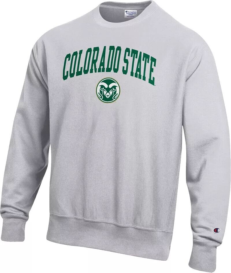 

Мужская серая толстовка с круглым вырезом обратного переплетения Champion Colorado State Rams