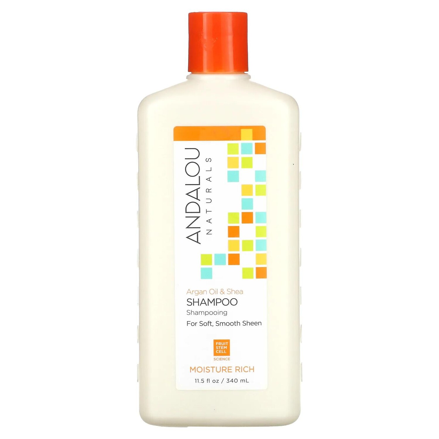 

Andalou Naturals Шампунь для мягкого гладкого блеска содержит много влаги аргановое масло и ши 11,5 жидк. унц. (340 мл)