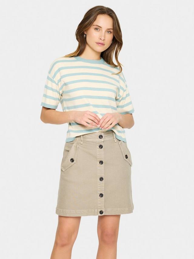 

Likam джемпер с коротким рукавом в полоску Saint Tropez, Fog/Blue Surf