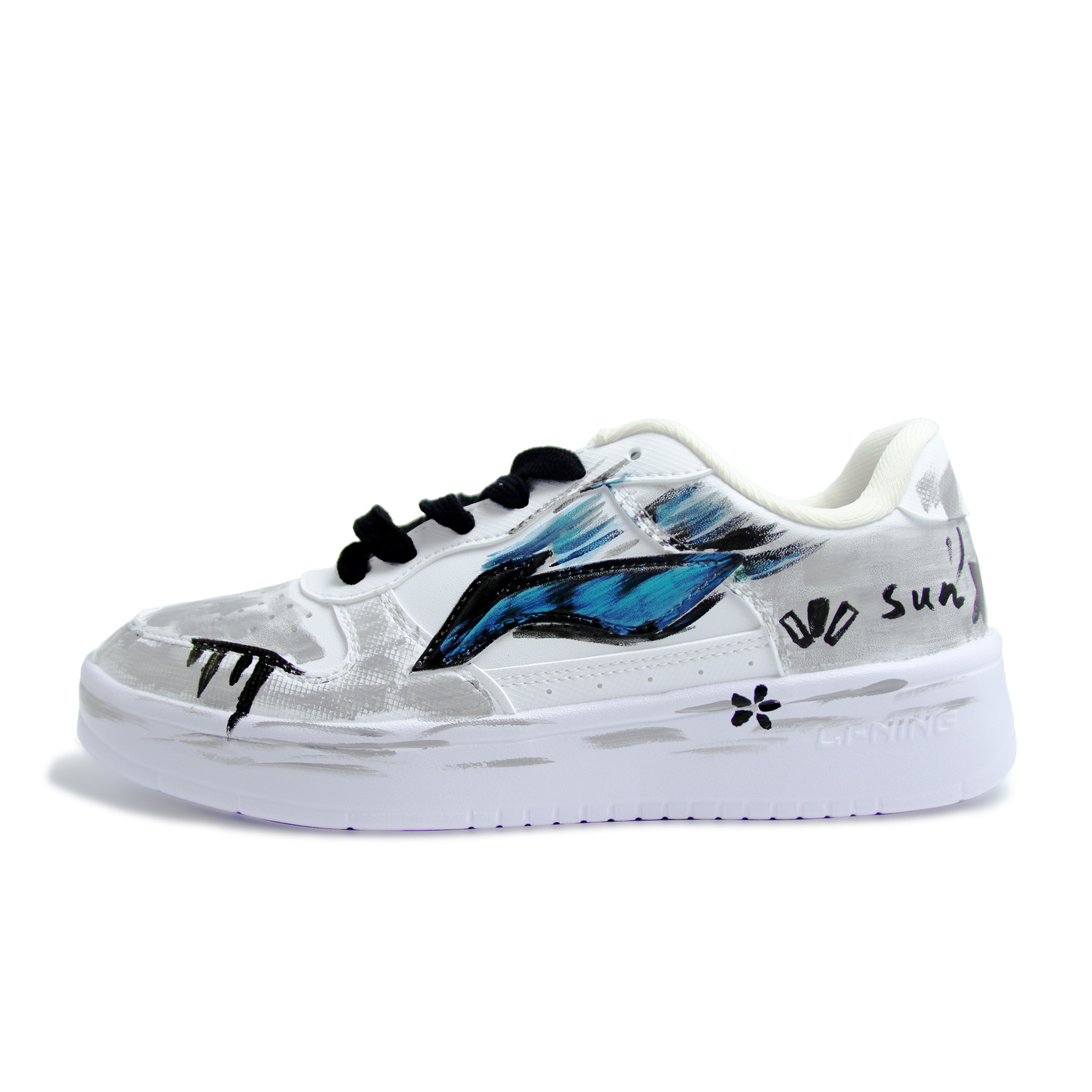 

Li Ning Floating Boat легкие и дышащие низкие кроссовки для скейтбординга Unisex Li-Ning, серый белый