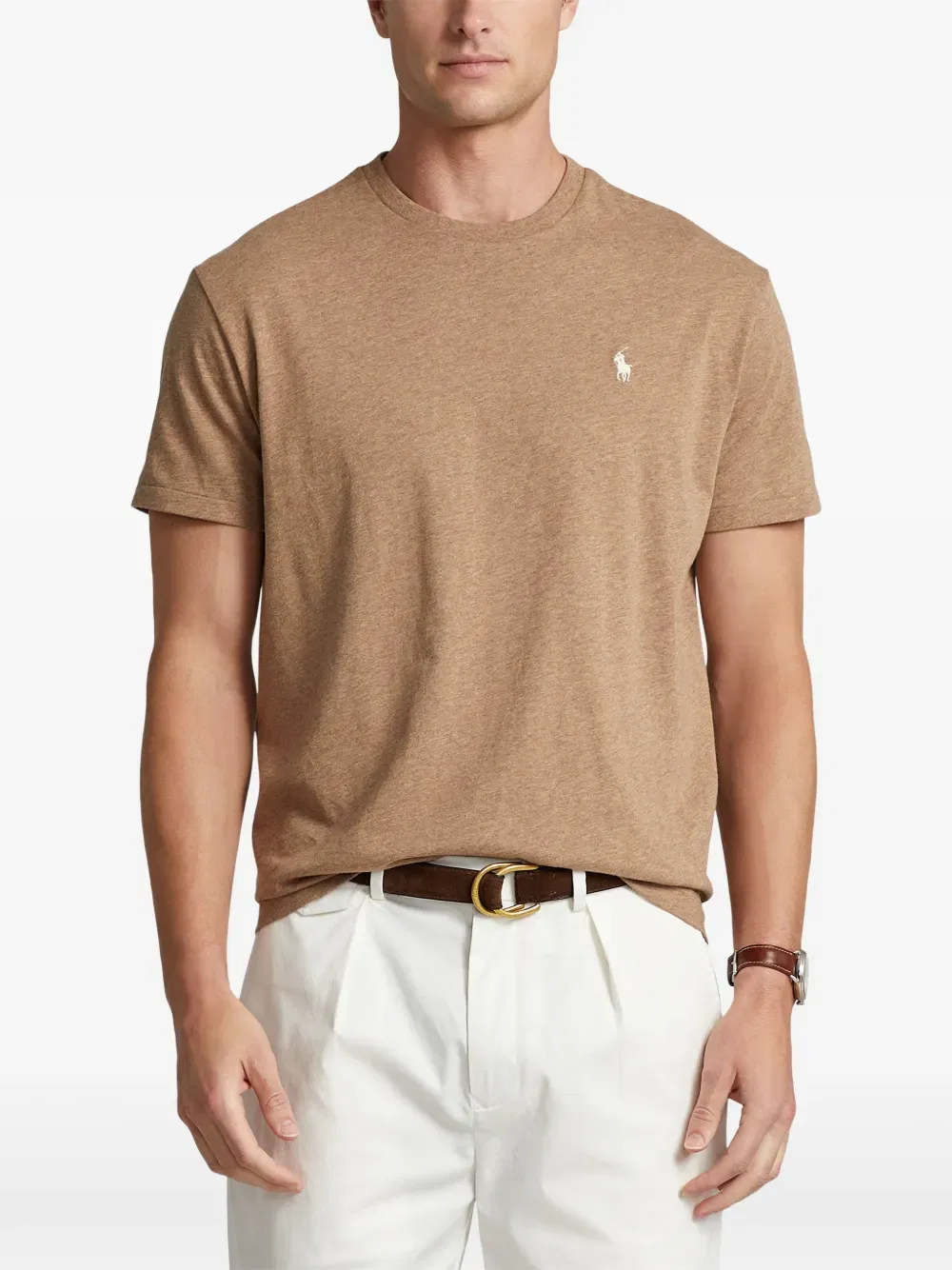 Футболка с логотипом пони Polo Ralph Lauren, нейтральный — фото 3