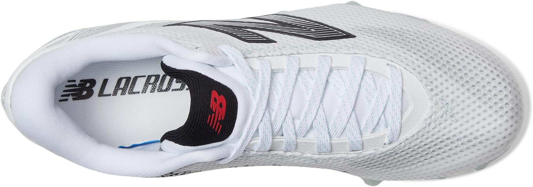 Кроссовки New Balance Men's FreezeLX V5 Low Lacrosse Cleats, White/Black/Silver Metallic — фото 2