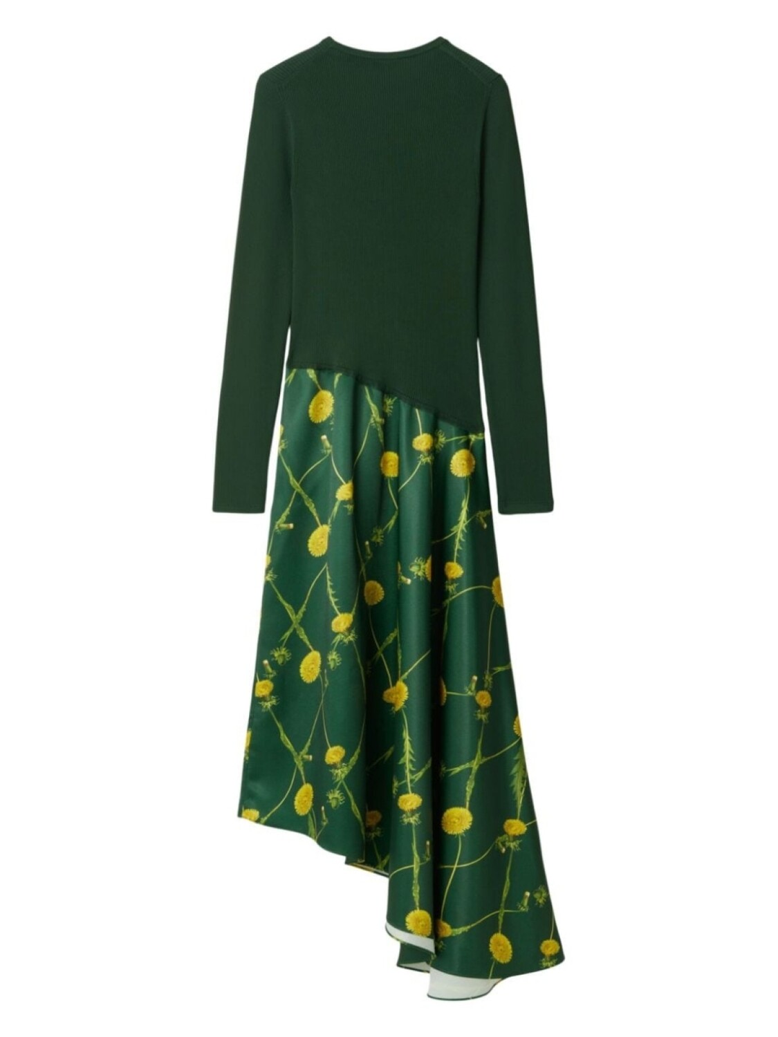 Платье Burberry Dandelion асимметричного кроя, зеленый — фото 3