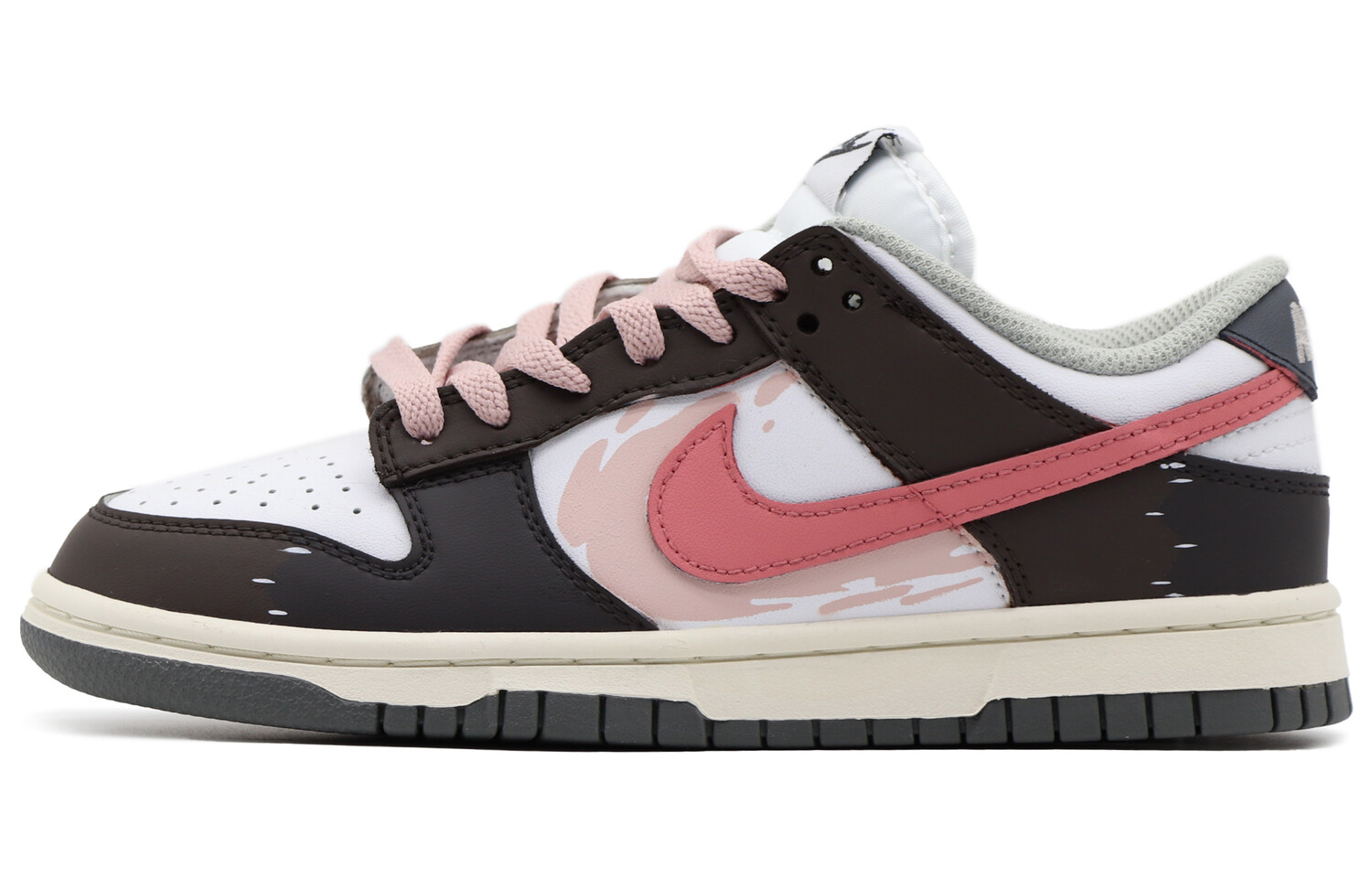 

Кроссовки Nike Dunk Skateboarding Shoes Women's Low-top Pink White Black, черный