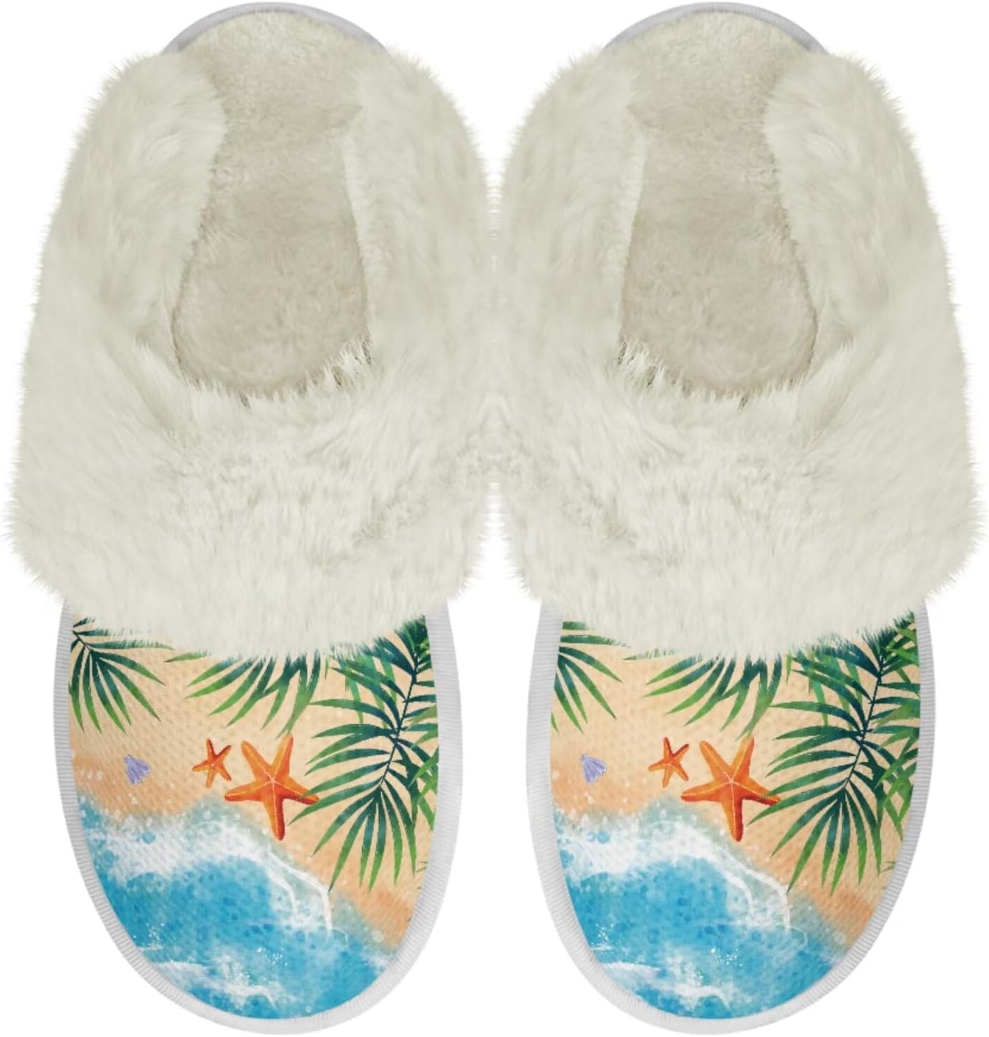 

Женские и мужские тапочки с мехом, легкие домашние тапочки с противоскользящей подошвой, повседневная обувь для дома Chririnla, Beach Starfish