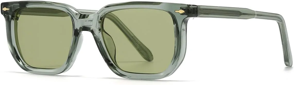 

Квадратные солнцезащитные очки для женщин и мужчин с защитой от УФ-излучения UV400, многоугольная оправа из поликарбоната, дужки из ацетата LIGOES, Green