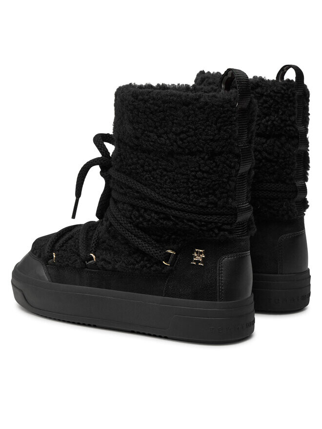 Зимние Ботинки Tommy Hilfiger Lace-Up Faux Shearling Snowboot FW0FW08252, черный — фото 3