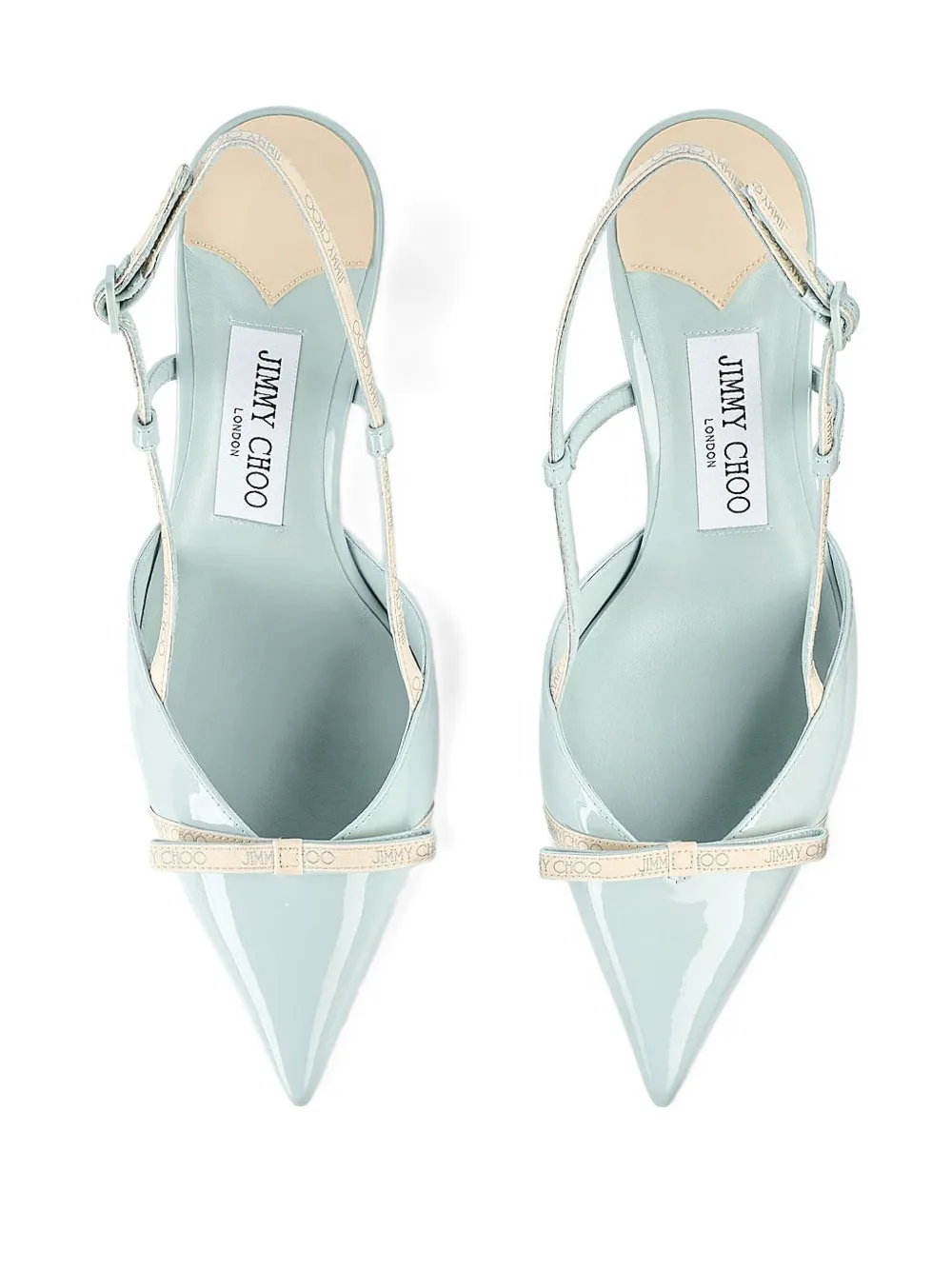 Туфли-лодочки из кожи с открытой пяткой JIMMY CHOO, синий — фото 2