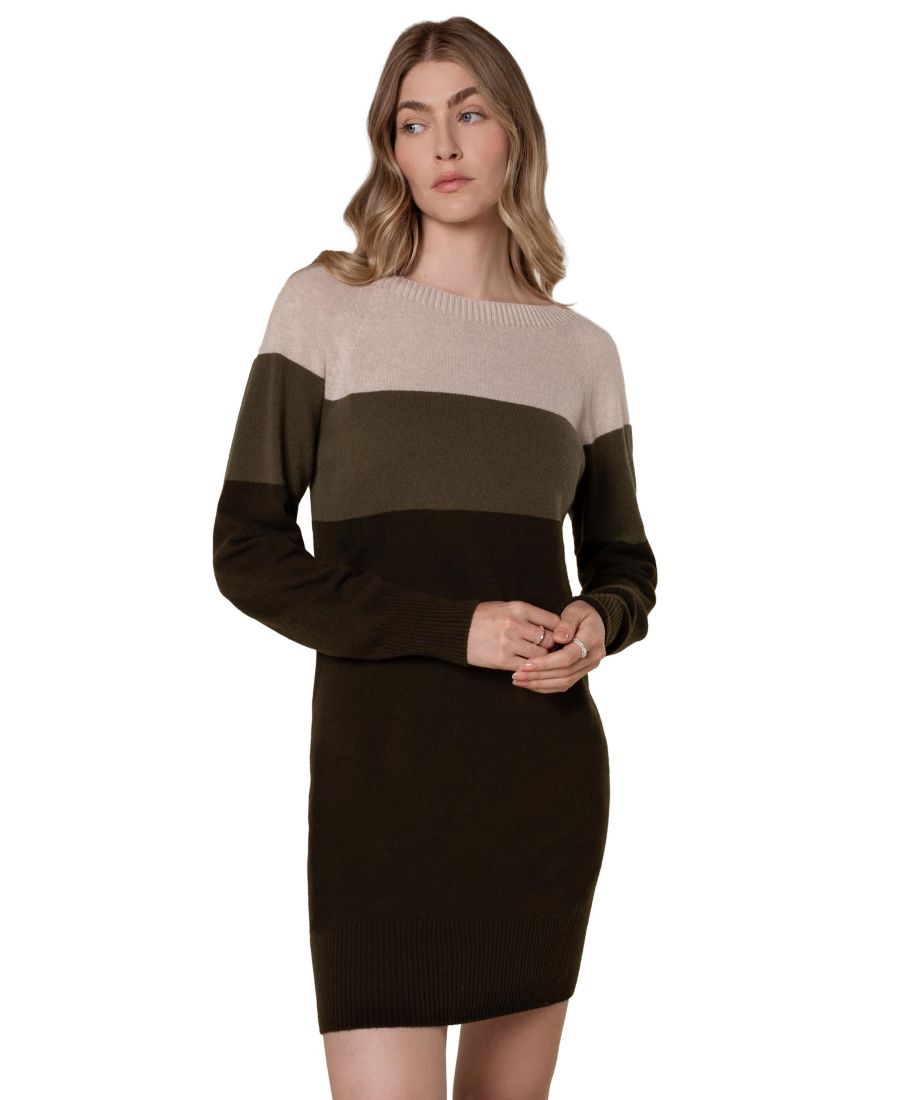 

Женское очень мягкое платье свободного кроя Celtic & Co, Khaki colourblock