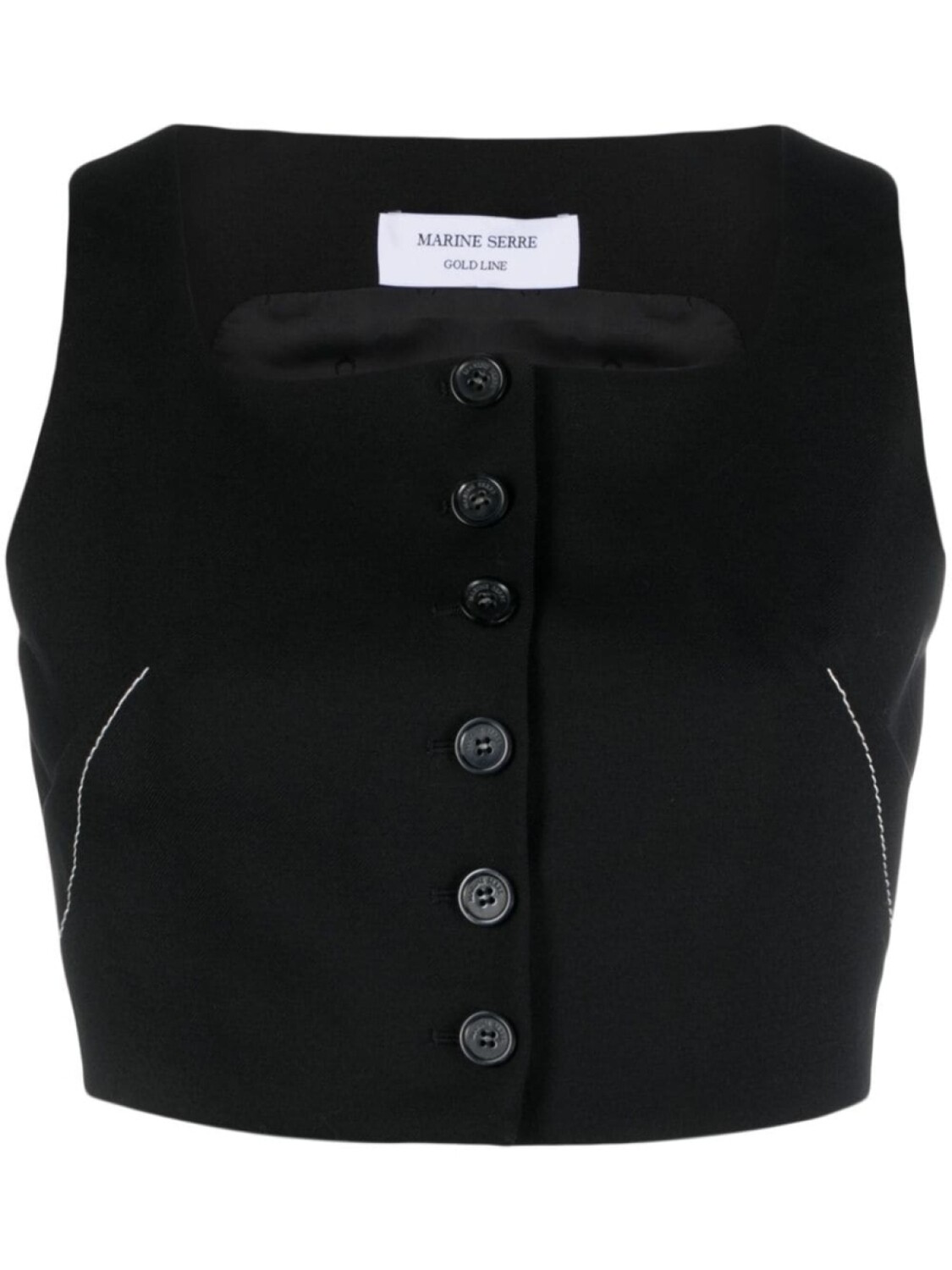 

Marine Serre укороченный жилет Tailoring Bustier, черный
