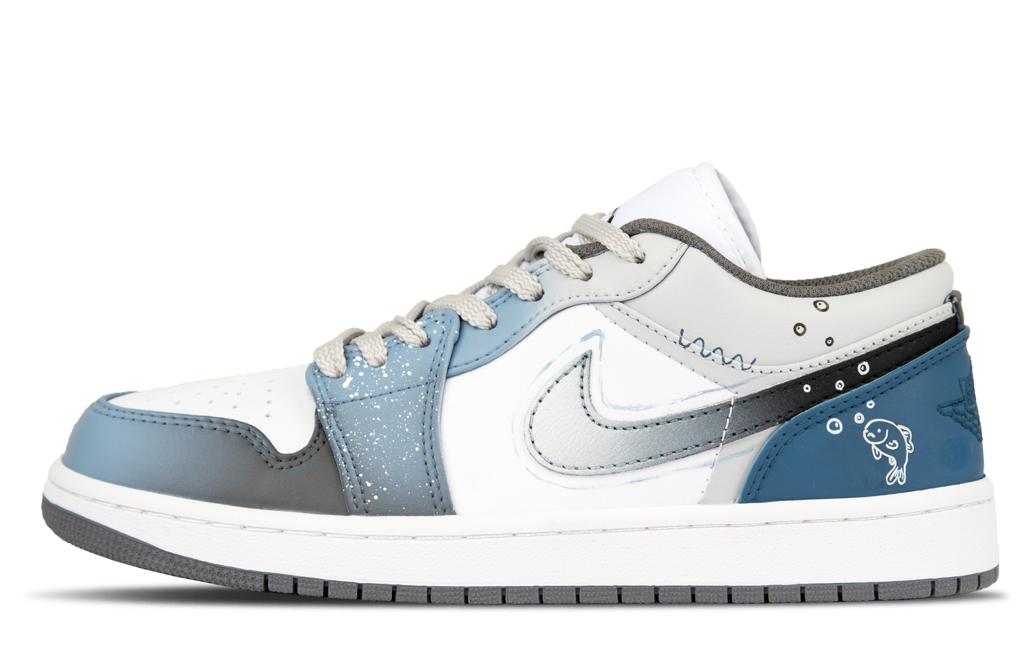 

Jordan Air 1 Кожаные баскетбольные кроссовки для детей с противоскользящей и износостойкой подошвой, низкие, Blue, Unisex