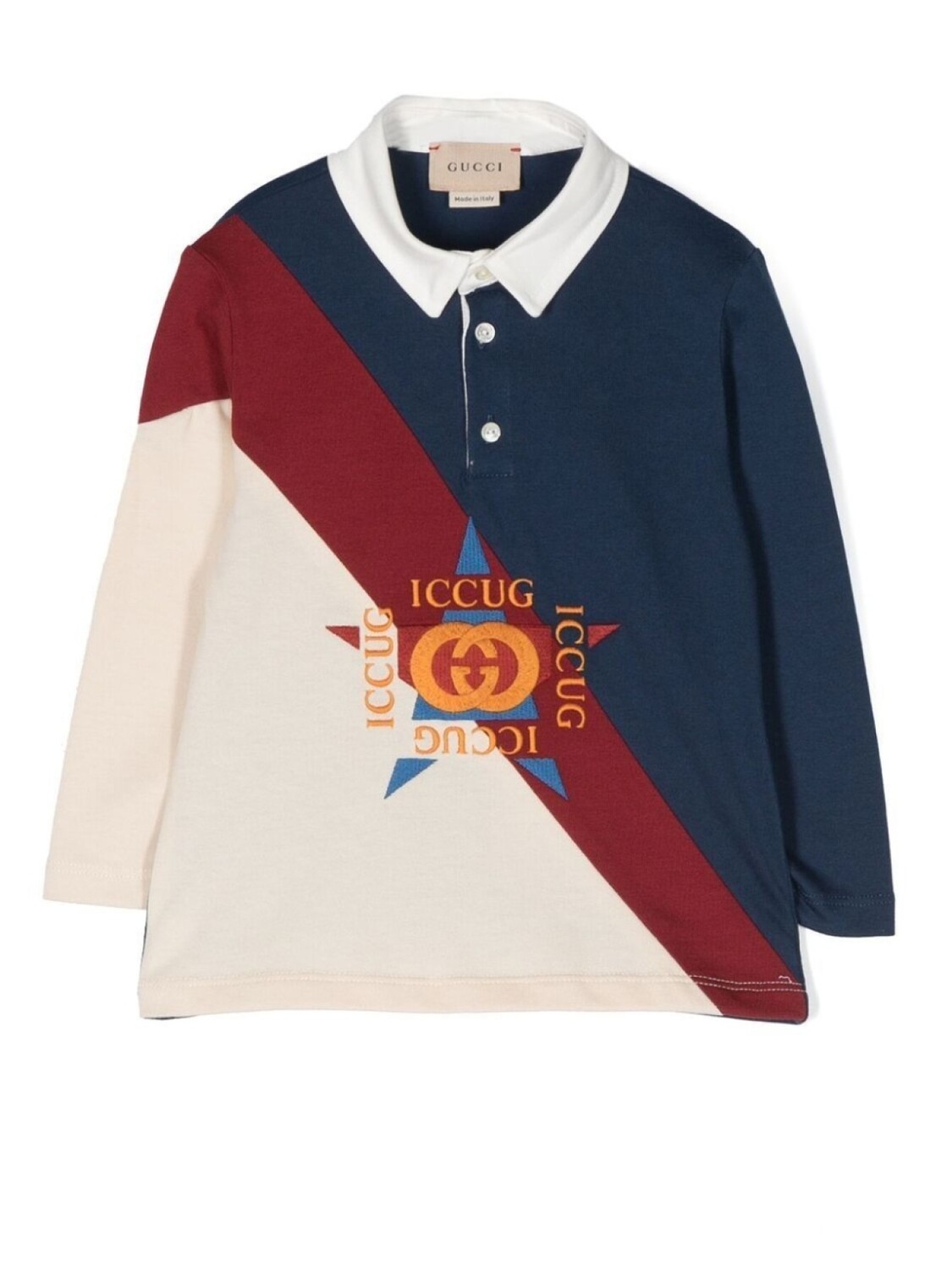 

Gucci Kids рубашка регби с логотипом, синий