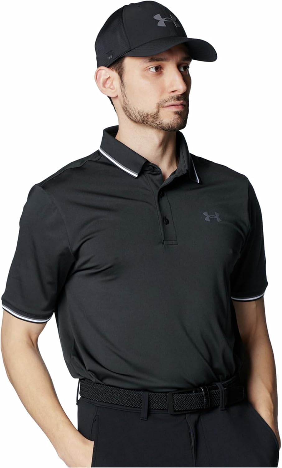 

Поло Under Armour UA Playoff 3.0 Rib, черно-белое, Castlerock, размер XXL