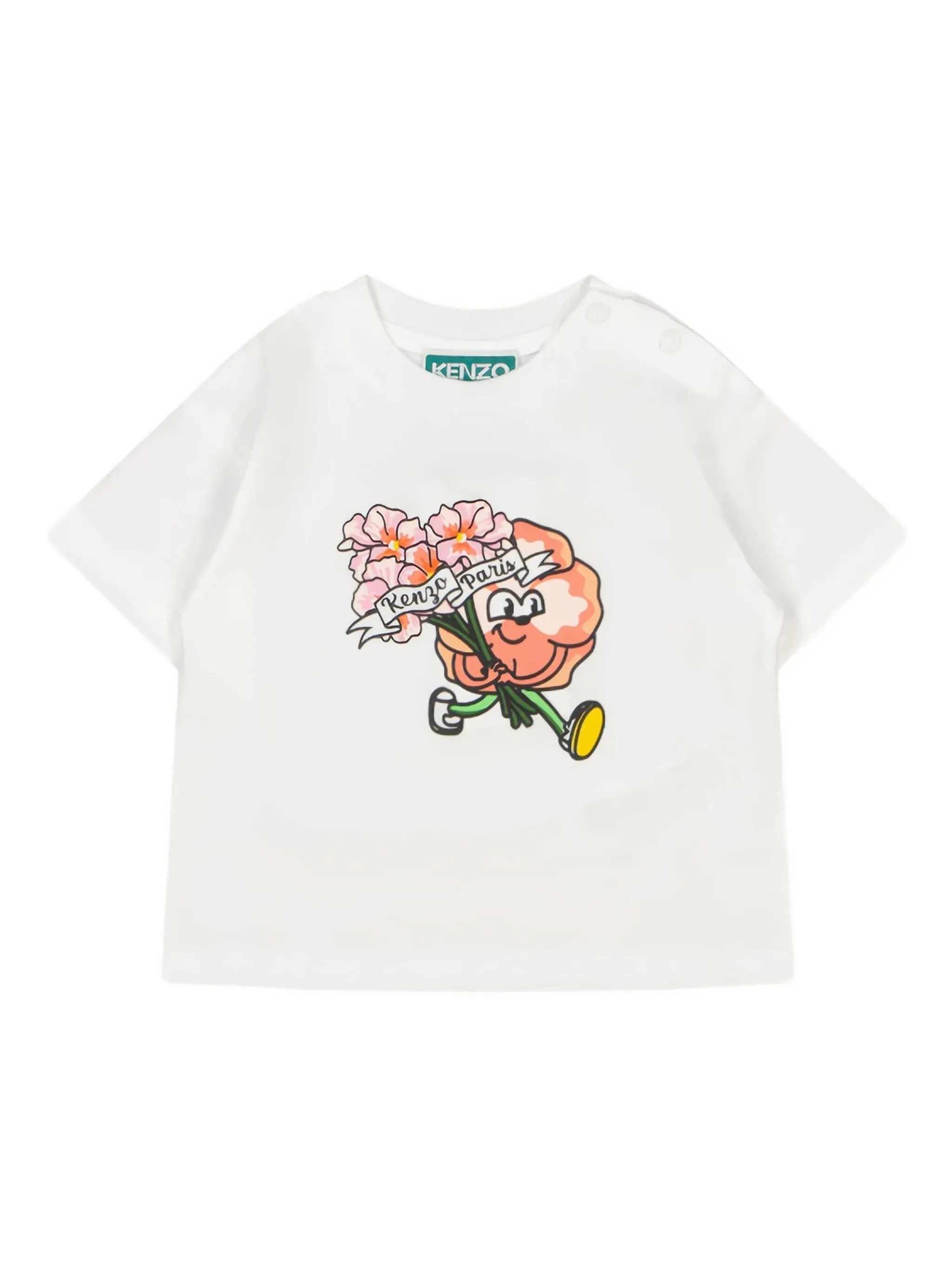 

Футболка с цветочным принтом Kenzo Kids, нейтральный