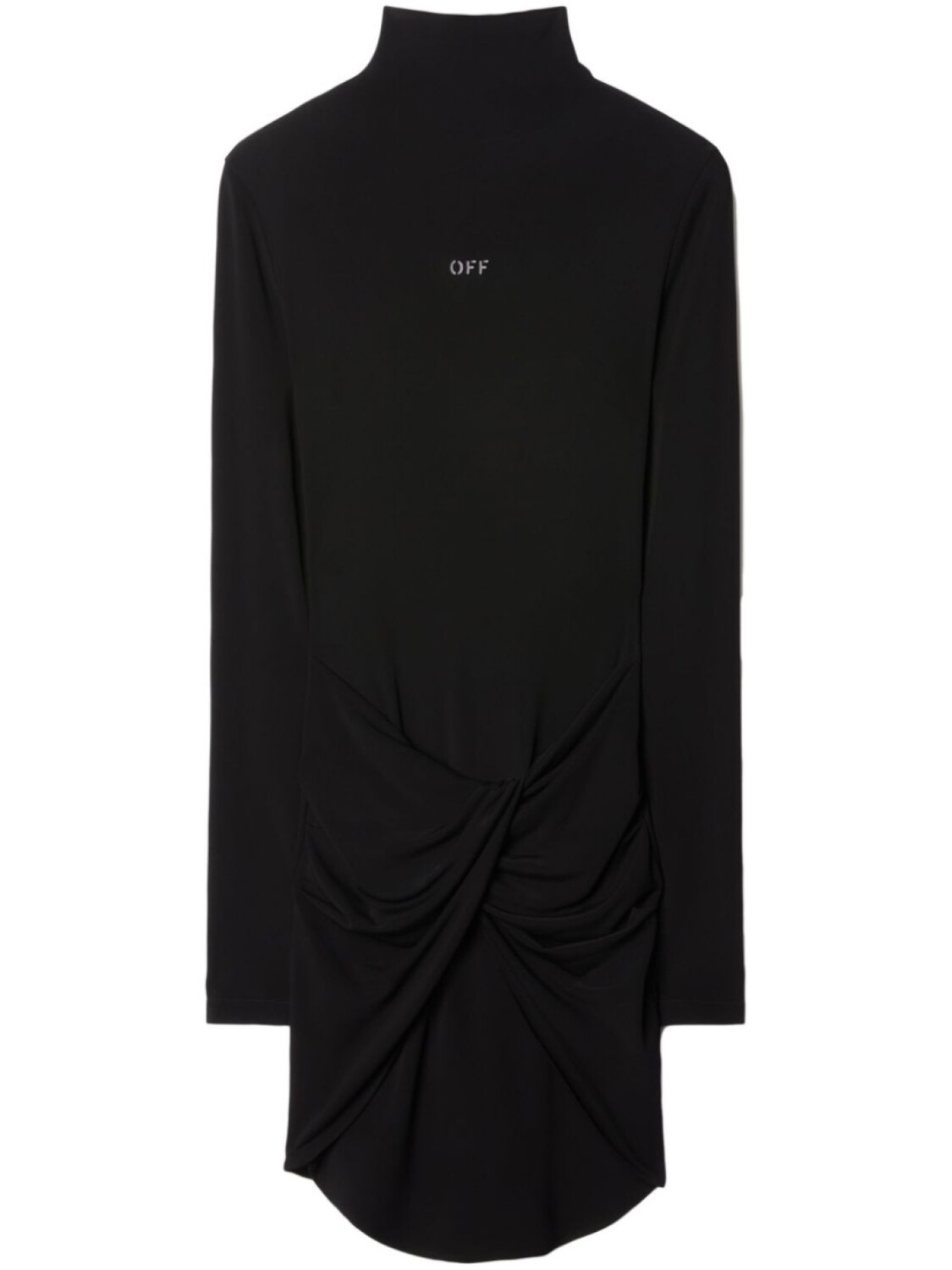 

Off-White платье мини с длинными рукавами и драпировкой, черный