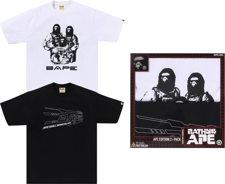 

Футболка BAPE Package Box #1 'Black/White', черный