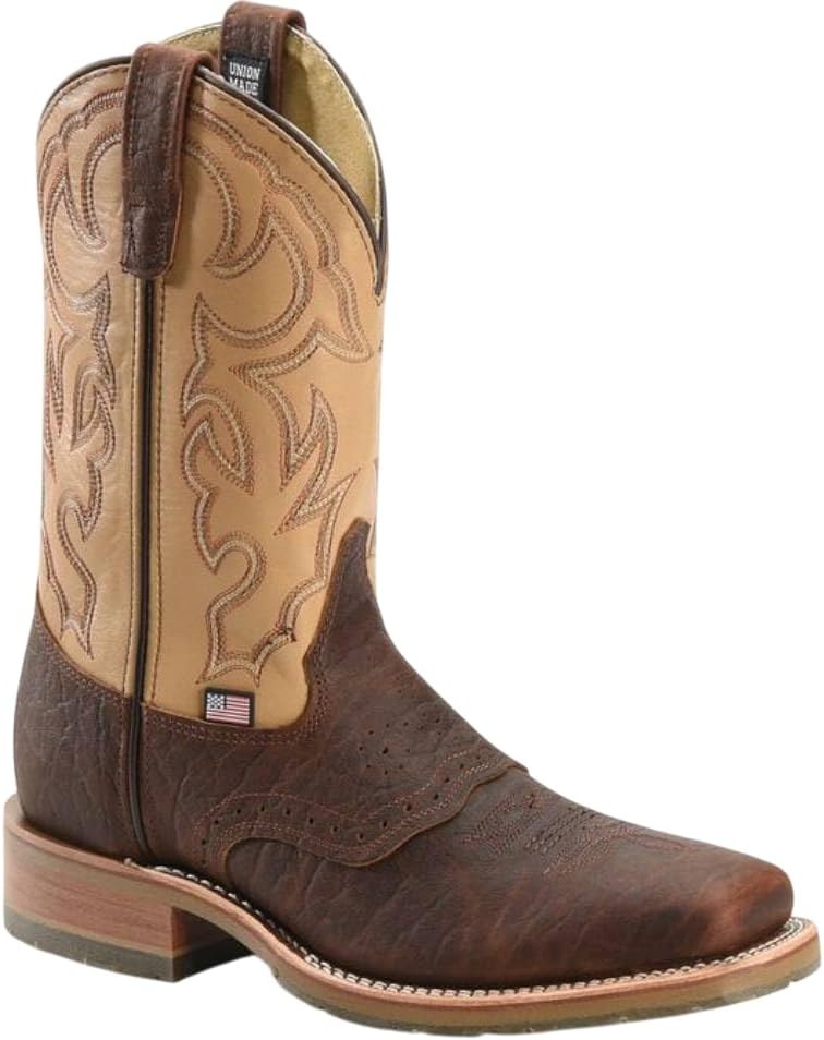 

Ковбойские сапоги DOUBLE-H 11 Graham с квадратным носком для мужчин - кожа бизона с маслостойкой и противоскользящей подошвой I.C.E., класс защиты EH, изготовлено в США, коричневый