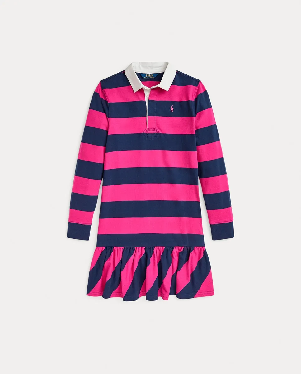 

Полосатое хлопковое платье для девочки Polo Ralph Lauren, мультиколор