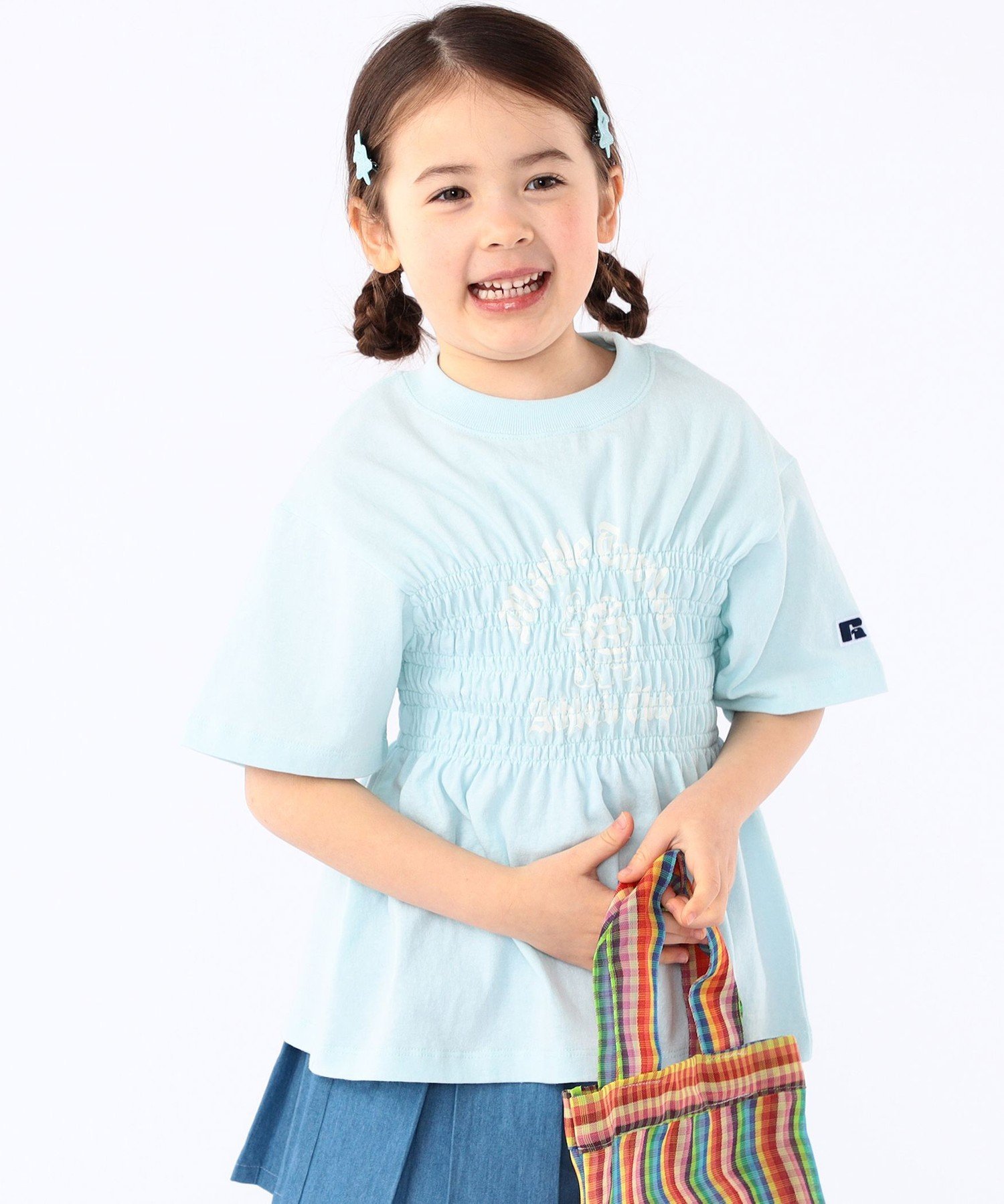 Футболка с коротким рукавом RUSSELL ATHLETIC: 100-130 см / с присборенным принтом SHIPS KIDS, Light blue — фото 2