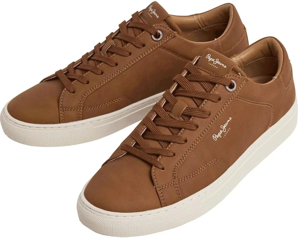Кроссовки Pepe Jeans Joe Basic Trainers коричневые — фото 3