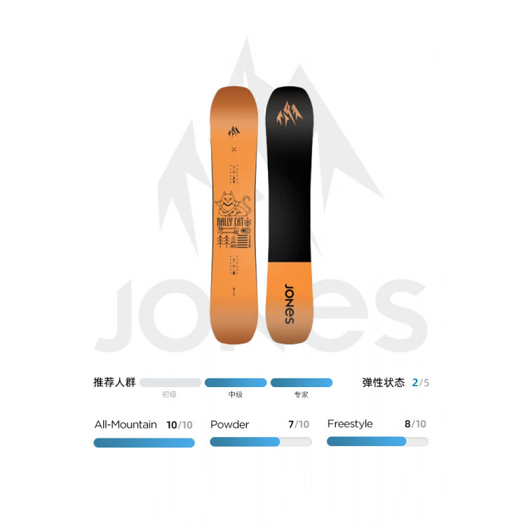

JONES Ленгшан Сноуборд, однобортный сноуборд RALLY CAT, Порошковый сноубординг, Универсальная мужская модель 2425, 154см