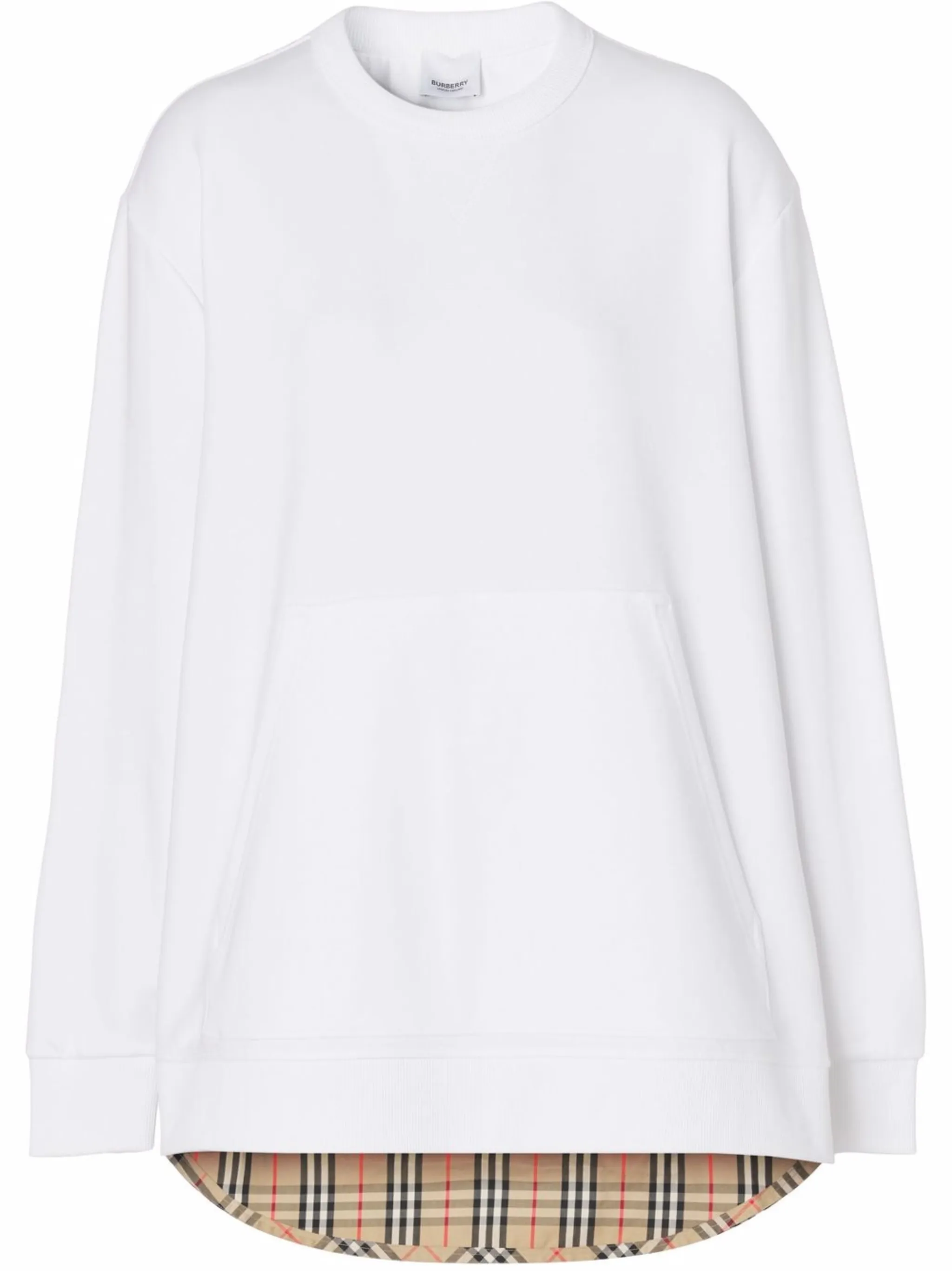 

Толстовка оверсайз с отделкой Vintage Check Burberry, белый