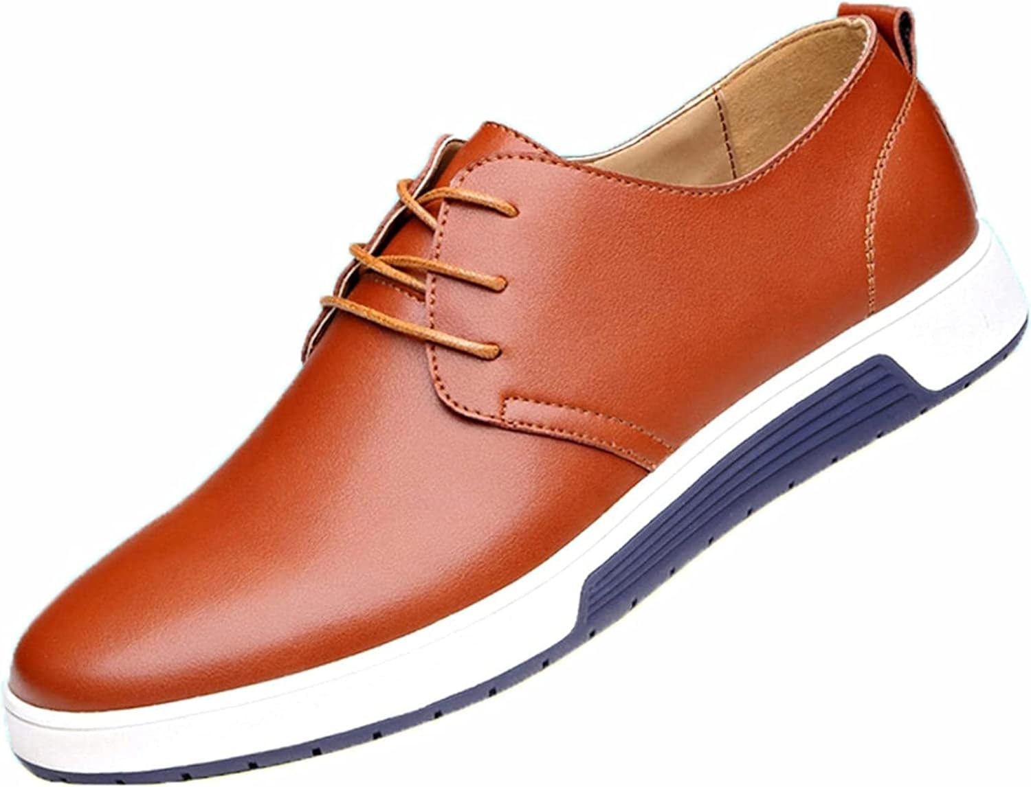 

Мужские деловые туфли Yiozoi с легким круглым носком, шнуровкой, кожаные офисные классические туфли, коричневый