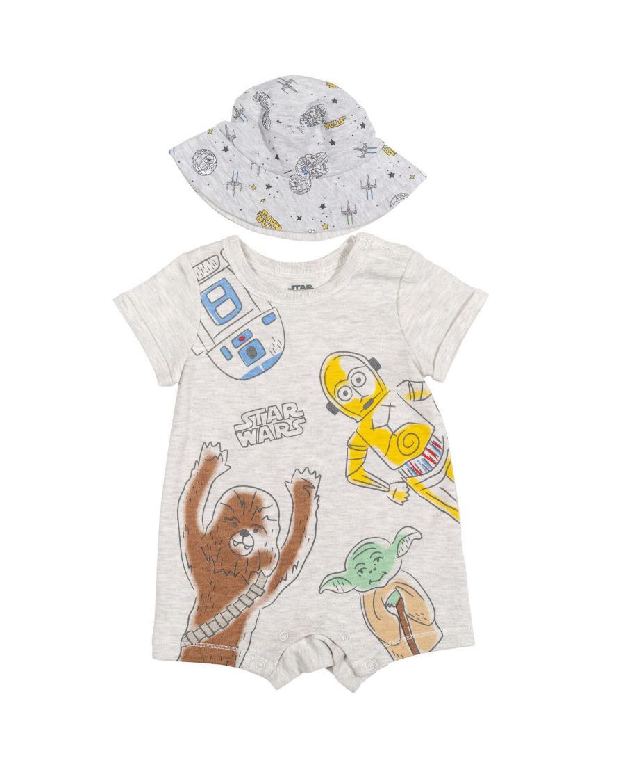 

Детский комбинезон и панамка для мальчиков в стиле Мандалорец Star Wars, Chewbacca, r2-d2, c-3po, yoda