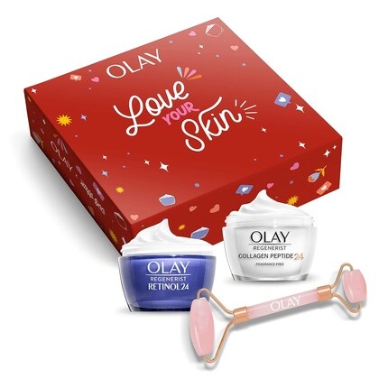Набор Olay — С коробкой и роликом для лица, кремом Collagen Peptides 24 и кремом Retinol без запаха — фото 2