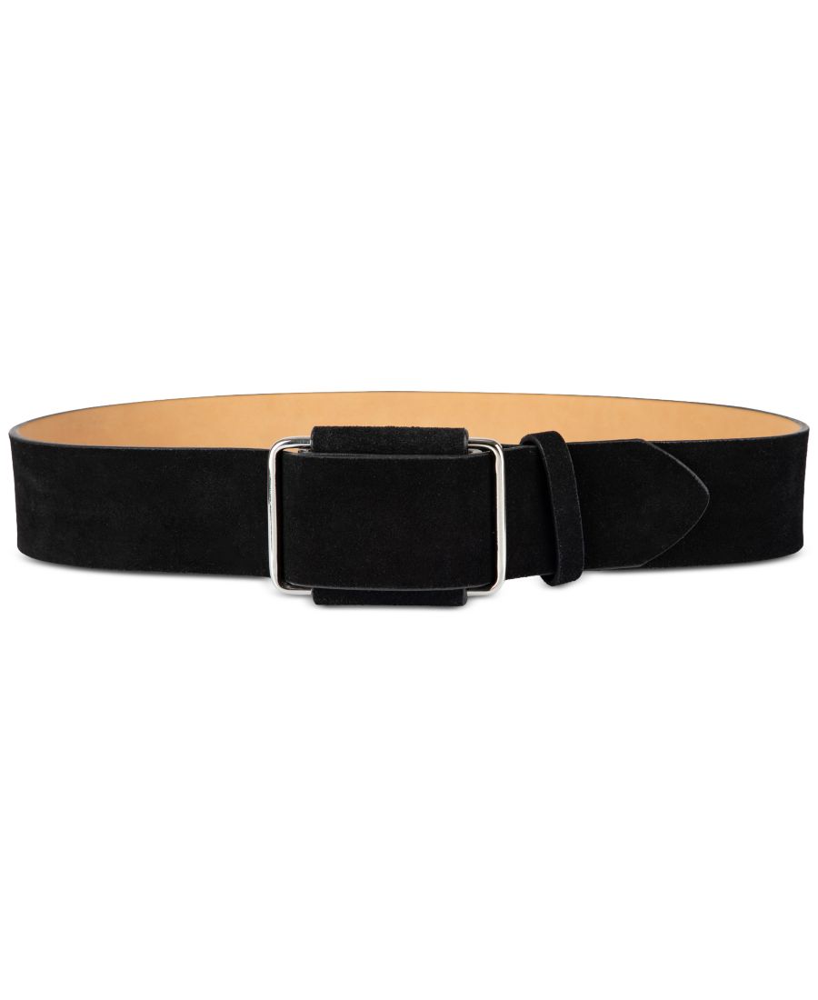 

Современный кожаный ремень с застежкой-слайдером из замши Calvin Klein, Black