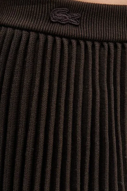 Юбка Lacoste плиссированная, высокая талия, коричневая — фото 4