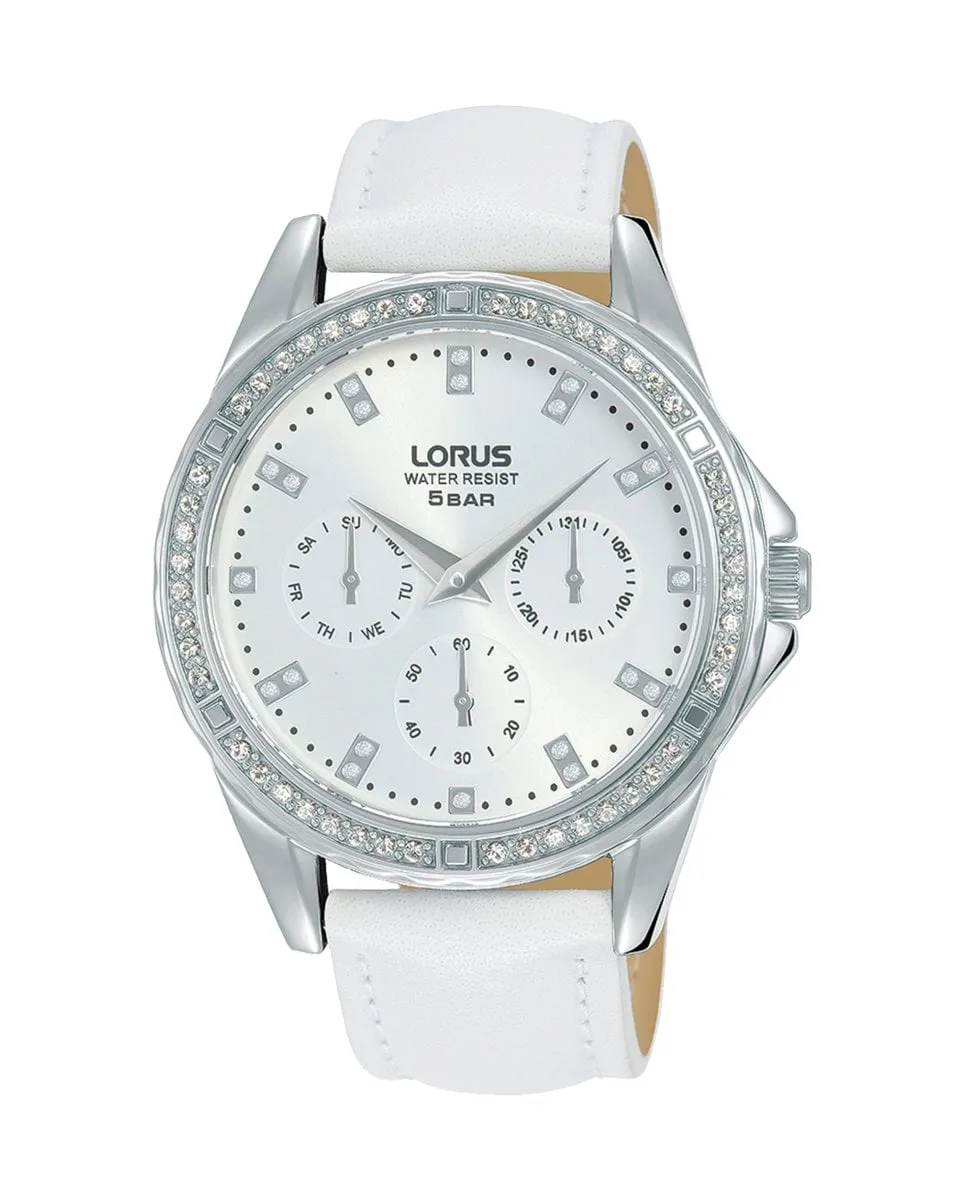 

Женские часы Woman RP645DX9 с кожаным и белым ремешком Lorus, белый