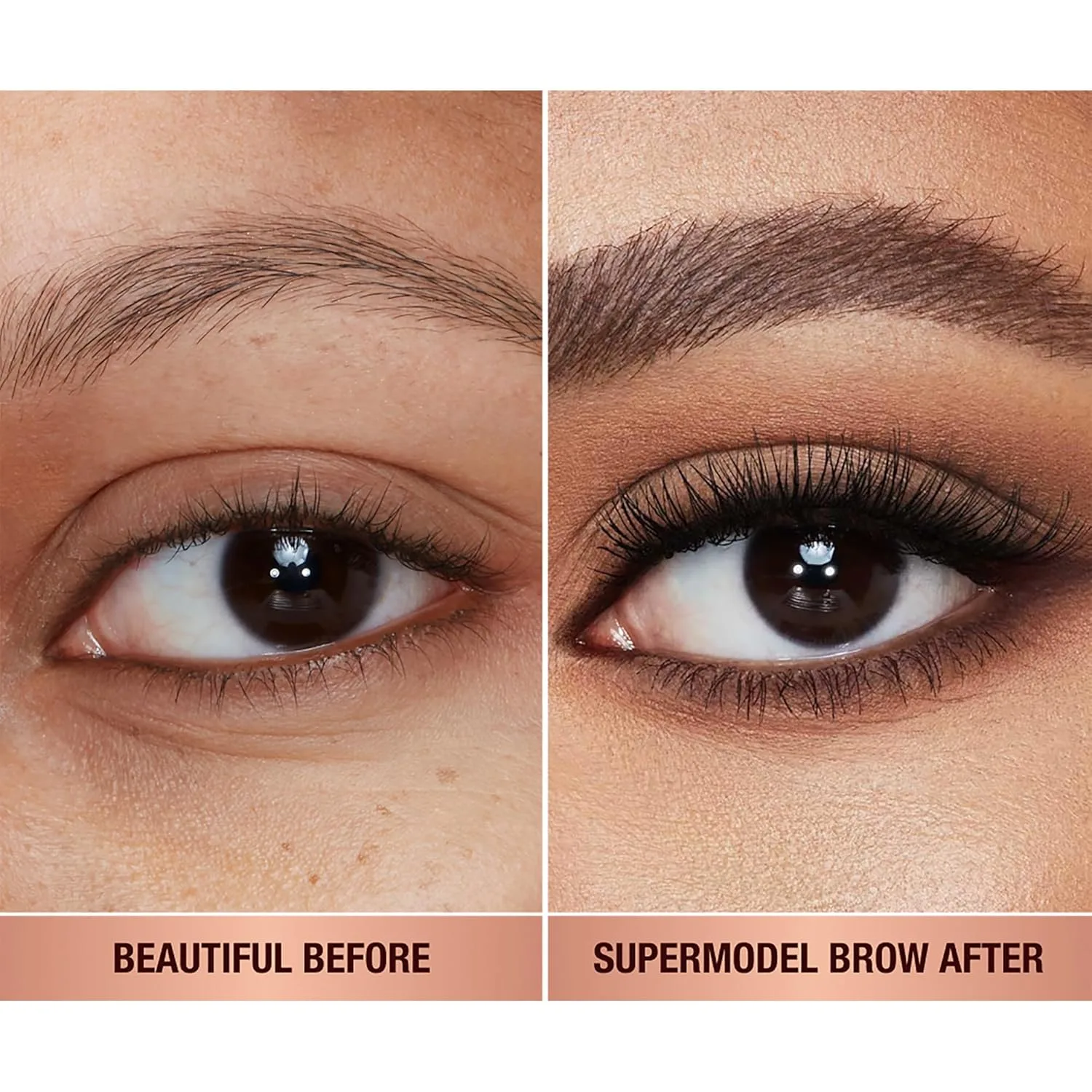 Тонирующий гель для бровей Charlotte Tilbury Legendary Brows - микрокисточка для бровей придает объем, текстуру и четкую форму - водостойкая формула, Dark Brown - warm neutral undertones for medium to dark brown brows — фото 3