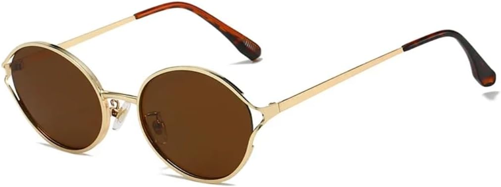 

Мужские солнцезащитные очки в стиле ретро, ​​круглые, металлические, с прозрачным градиентом, в стиле панк, женские очки с защитой от УФ-излучения UV400 VFDHN, Golden Tea