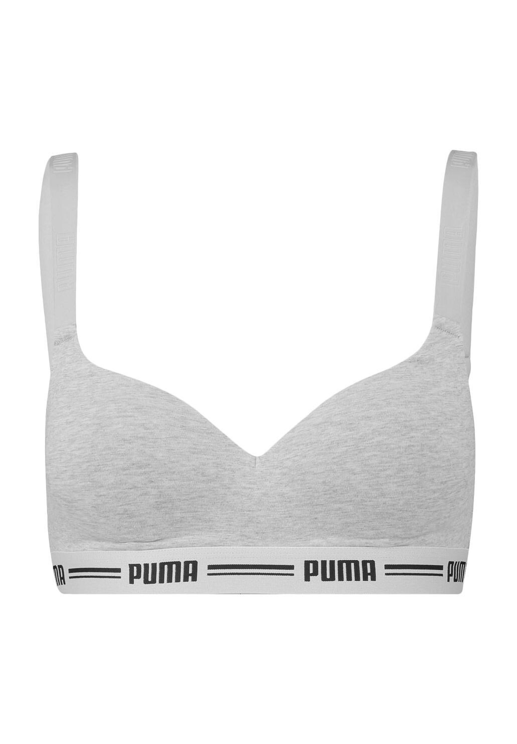 

Женский бюстгальтер без косточек с чашками с логотипом PUMA, цвет Grey Melange