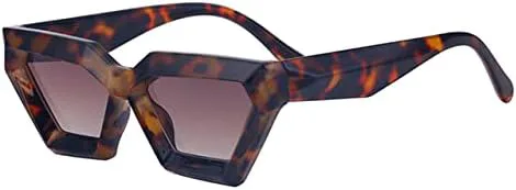 

Солнцезащитные очки в стиле панк для женщин и мужчин, винтажные, в стиле стимпанк, с маленькой оправой, защита от ультрафиолета UV400 MTZJH, Leoaprd-brown