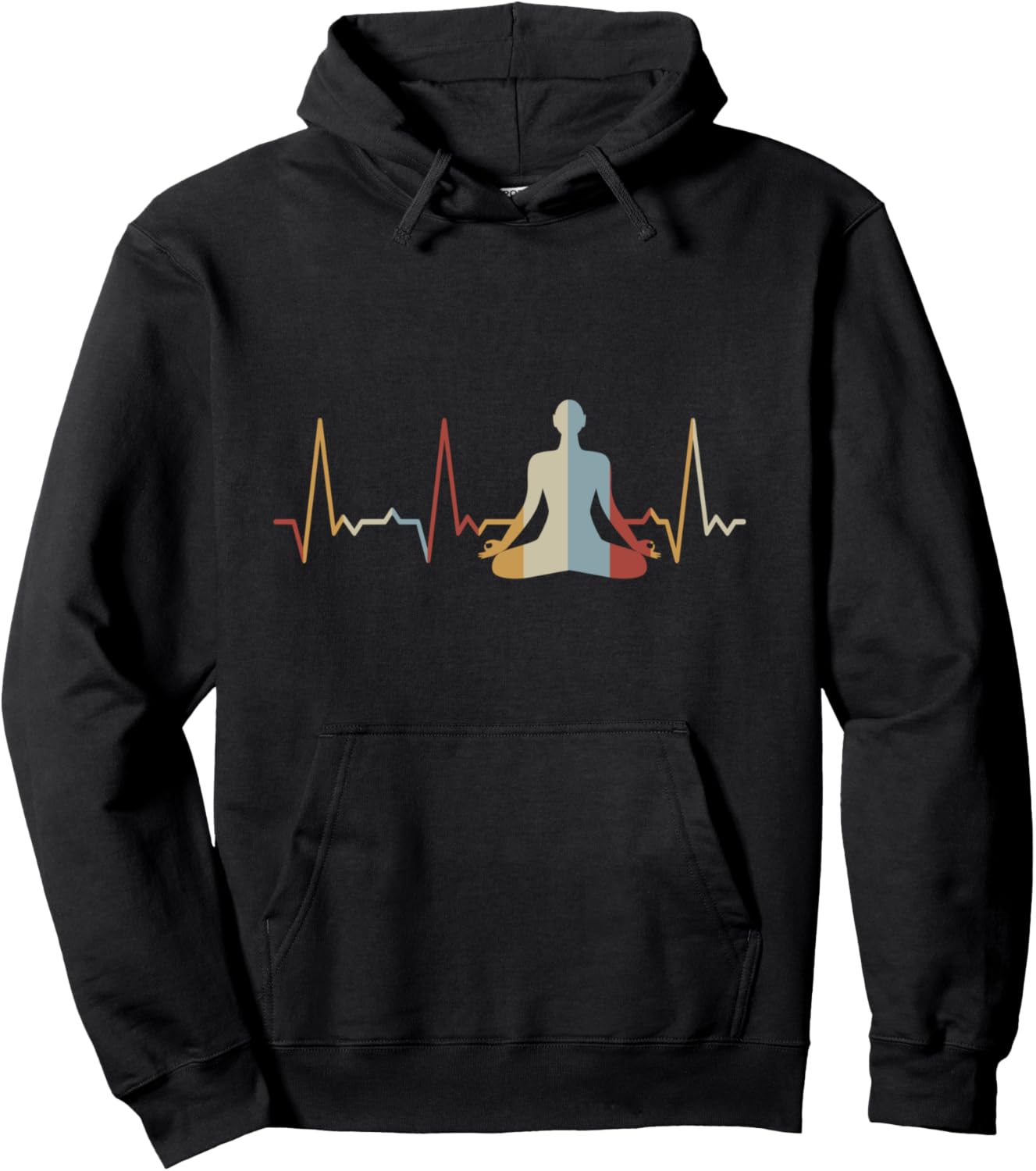

Худи для йоги с рисунком сердцебиения Heartbeat Graphic Gifts For Women, Men, And Kids, черный