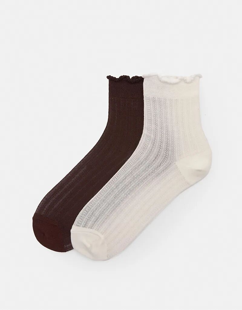 

Упаковка ребристых носков Pull&Bear коричневого цвета