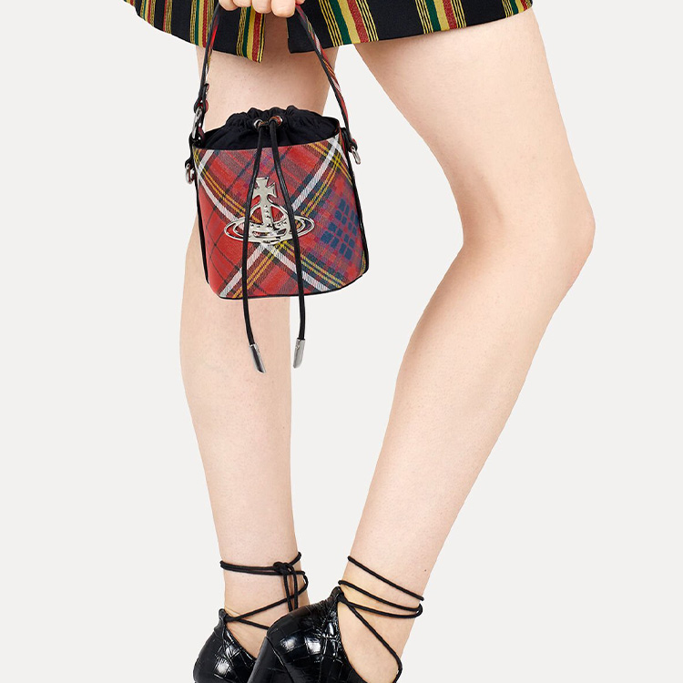 Vivienne Westwood Кожаная сумка-ведро DAISY, через плечо, кроссбоди, маленькая женская сумка, мультиколор — фото 2