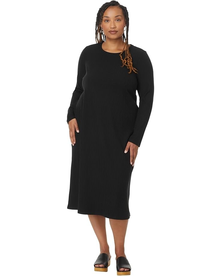 

Платье Eileen Fisher Crew Neck Calf Length Dress, черный