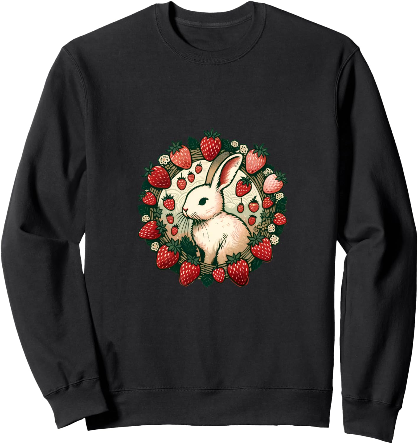 

Толстовка с изображением кролика, клубничного кролика и весеннего клубничного кролика Bunny Snugg, черный