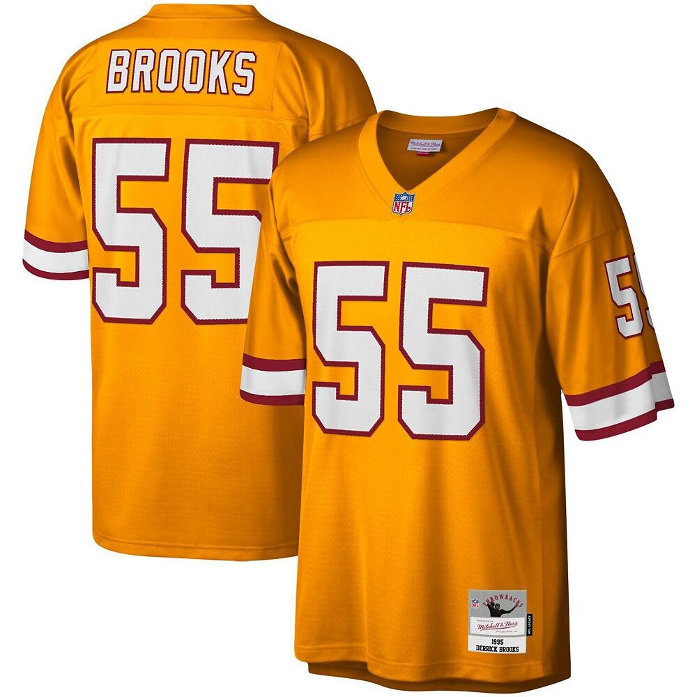 

Мужская футболка Mitchell & Ness Derrick Brooks Orange Tampa Bay Buccaneers Legacy Replica Джерси, цвет Buc Orange