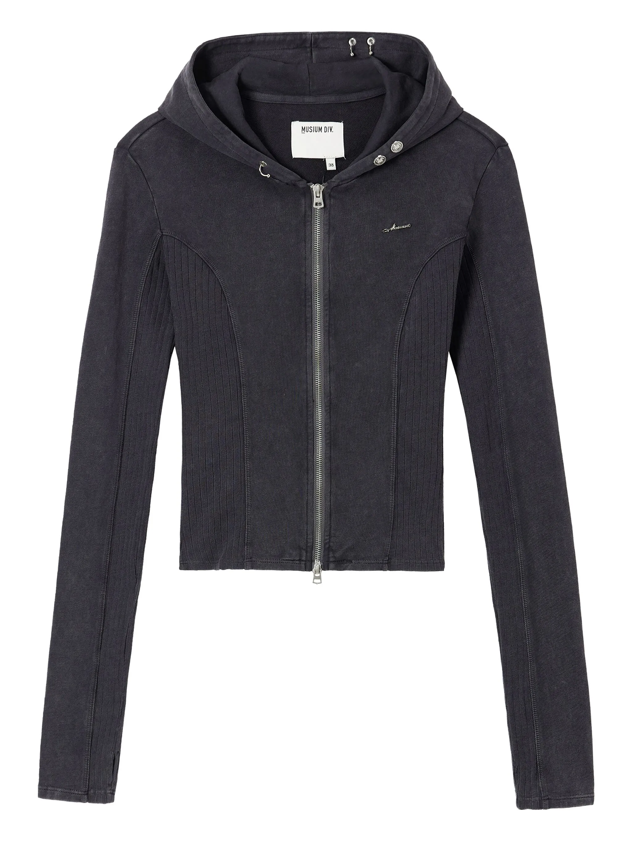

Худи в рубчик на молнии Musium Div., серый