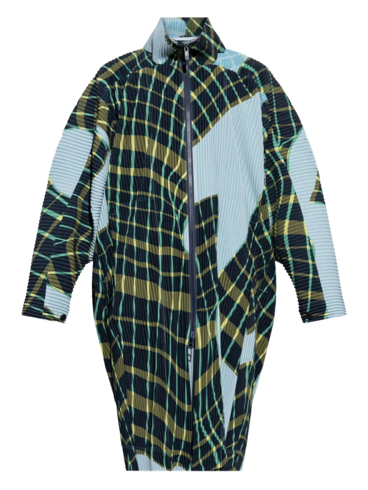 

Ветреное клетчатое пальто Homme Plissé Issey Miyake, синий