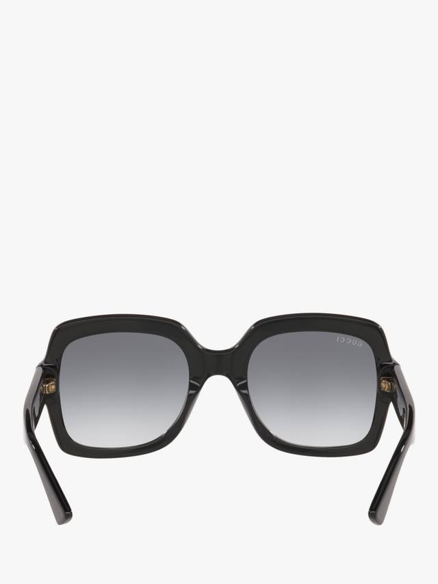 GC002057 женские прямоугольные солнцезащитные очки Gucci, Black/Grey — фото 4