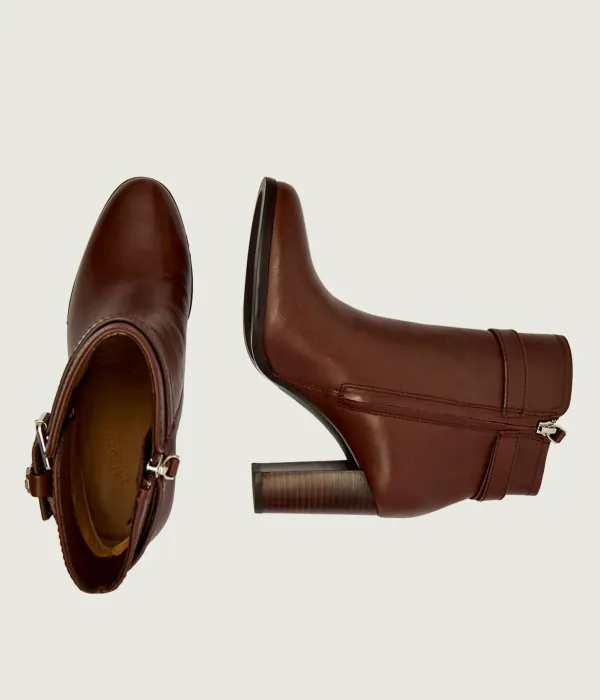 Кожаные ботильоны на блочном каблуке Brooke II Lauren Ralph Lauren, коричневый — фото 4
