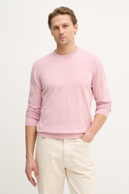 

Хлопковый свитер United Colors of Benetton, розовый