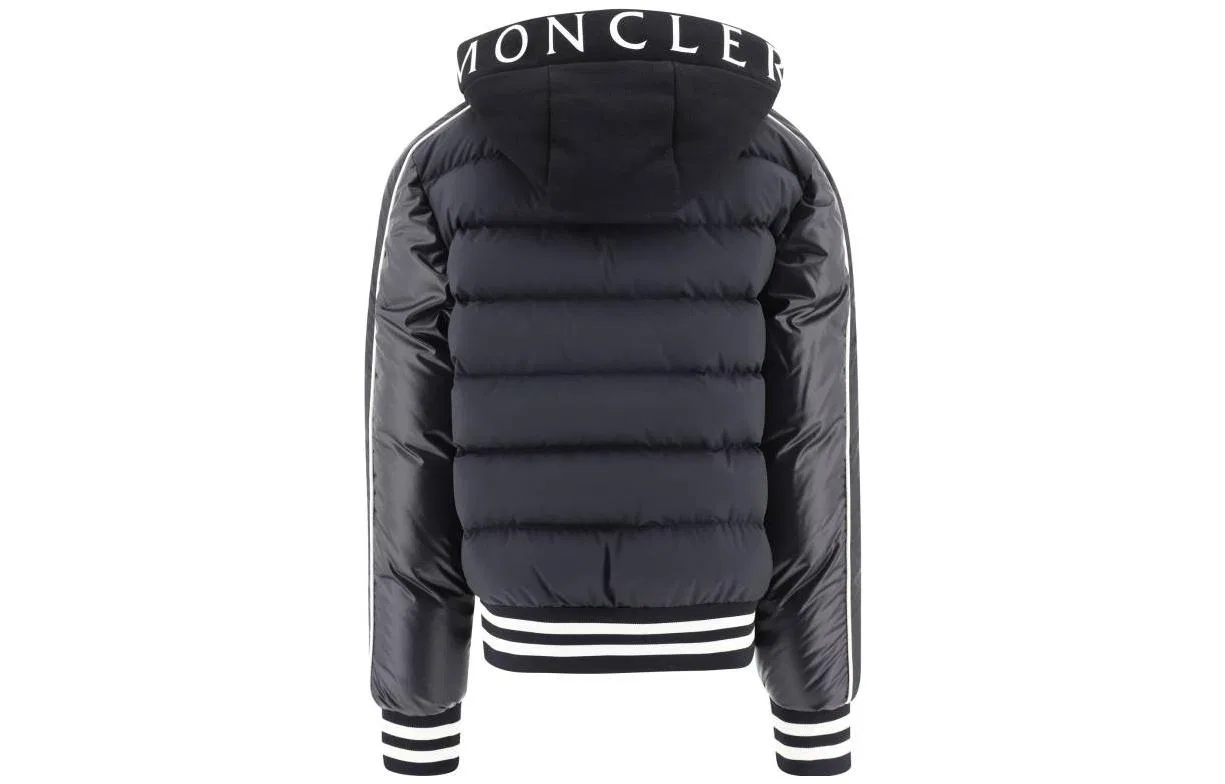Детская стеганая куртка с капюшоном Moncler Black — фото 3