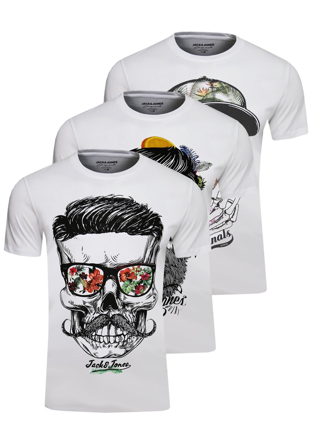 

Футболка с принтом CREW NECK SKULL SOYTAN 3E SET Jack & Jones, цвет white